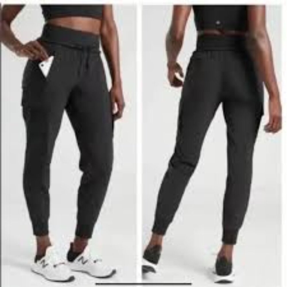 Athleta Sutton Cargo Jogger Pants Black Sz 10